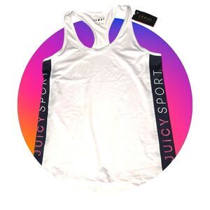 Juicy Couture Sport Racerback Athletic Tank Top White NWT Size S